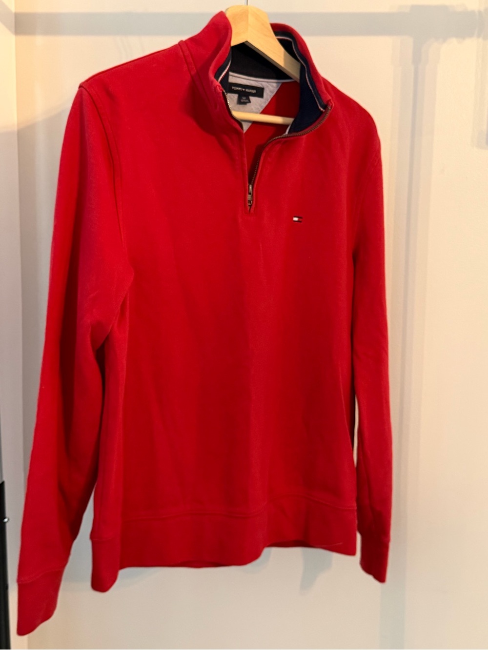 Tommy Hilfiger Men’s Red Half-Zip Pullover Sweater